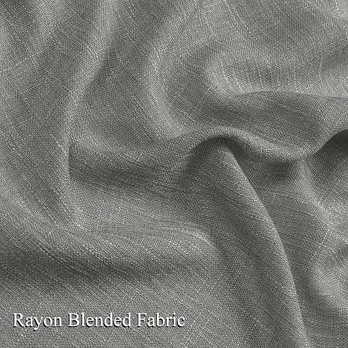 Vision Home Gray Pinch Pleated Semi Sheer Curtains Textured Light Filtering Window Curtains 95 inch for Living Room Bedroom Rayon Blended Charcoal Grey Pinch Pleat Drapes with Hooks 2 Panels 40"Wx95"L
