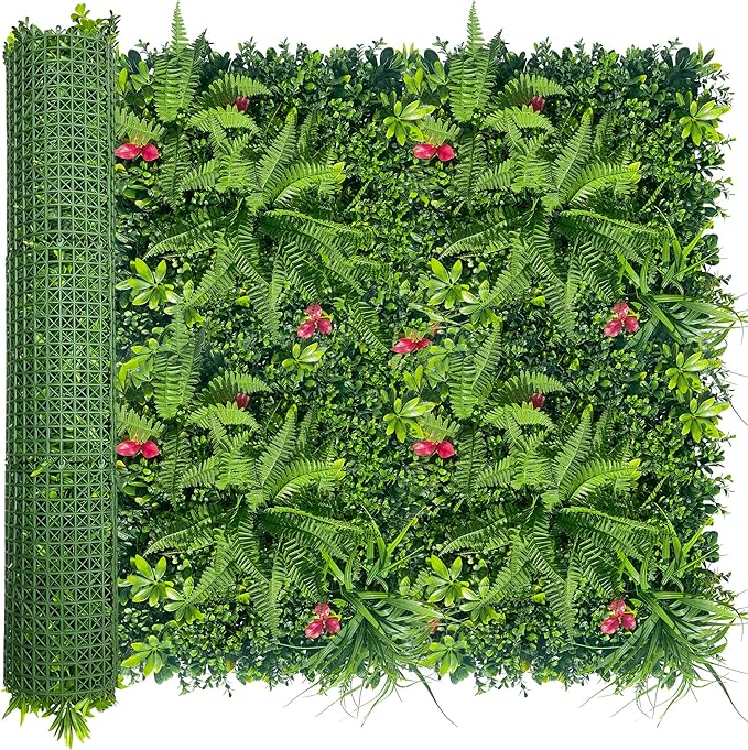 Artificial Grass Wall Backdrop Panels Roll: 40X120 in UV-Anti Greenery Boxwood Panels for Indoor Outdoor Green Plant Wall Decor & Ivy Fence Covering Privacy