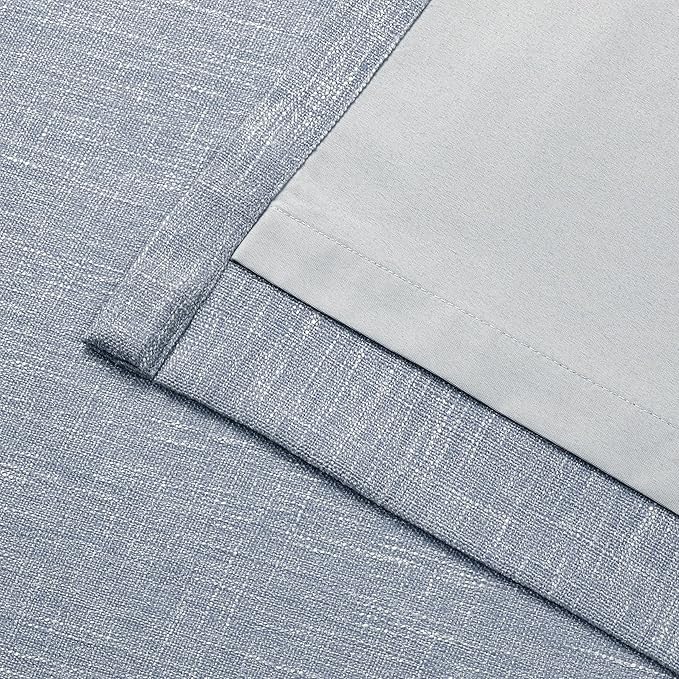 Vision Home Chambray Blue Pinch Pleated Full Blackout Curtains Room Darkening Window Curtains 84 inch for Living Room Bedroom Thermal Insulated Pinch Pleat Drapes with Hooks Back Tab 2 Panel 40"Wx84"L