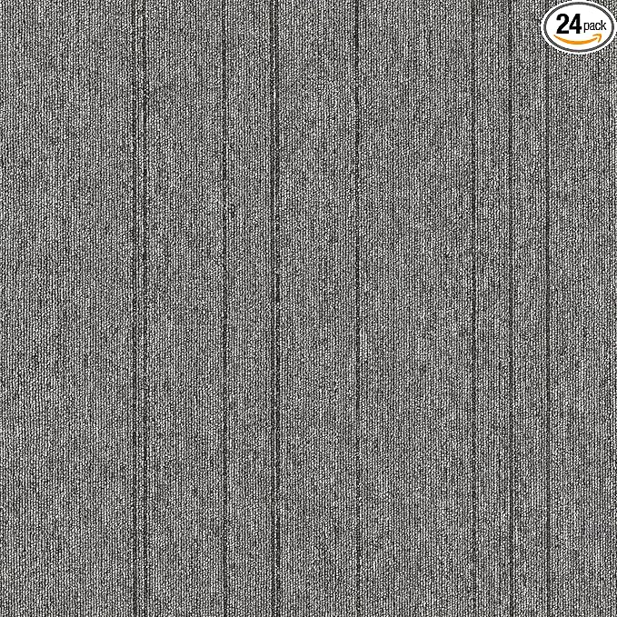 Mohawk Basics 24" x 24" Berber (Loop pile), 0.07" Pile Height, Carpet Tile, PET Fiber, Iron Color, (24 Tiles), (96 sqft/carton)
