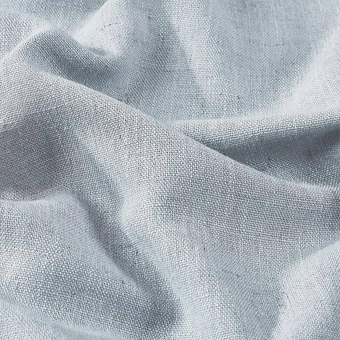 Vision Home Blue Fog Pinch Pleated Full Blackout Curtains Linen Blended Room Darkening Window Curtains 102 inch for Living Room Bedroom Thermal Insulated Pinch Pleat Drapes with Hooks 60" Wx102 Lx1