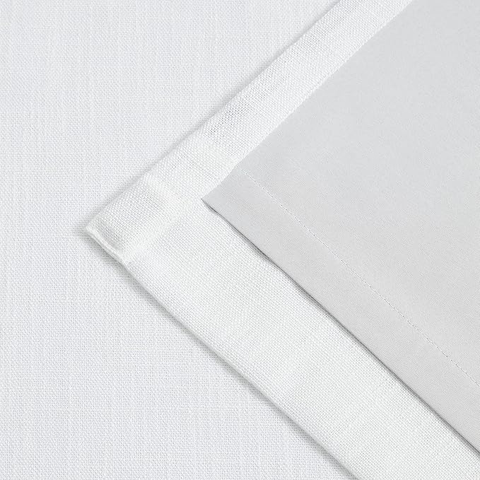Vision Home White Pinch Pleated Full Blackout Curtains 60 inch Wide Thermal Insulated Window Curtains for Living Room Bedroom Room Darkening Pinch Pleat Drapes with Hooks Back Tab 1 Panel 60" Wx63 L