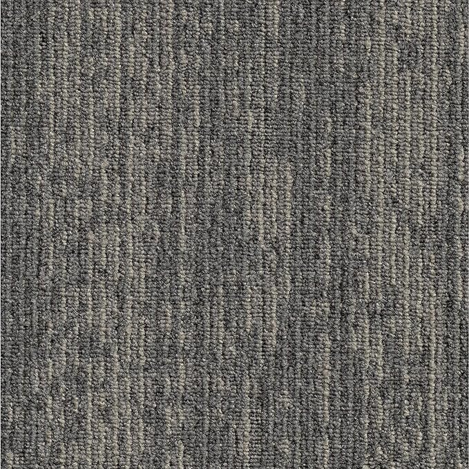 Mohawk Elite 24" x 24" Berber (Loop pile), 0.08" Pile Height, Carpet Tile, Nylon Fiber, Dappled Steel Color, (1 Tile)