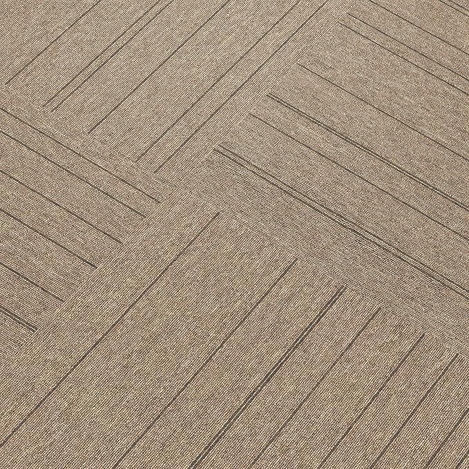 Mohawk Basics 24" x 24" Berber (Loop pile), 0.07" Pile Height, Carpet Tile, PET Fiber, Walnut Color, (24 Tiles), (96 sqft/carton)