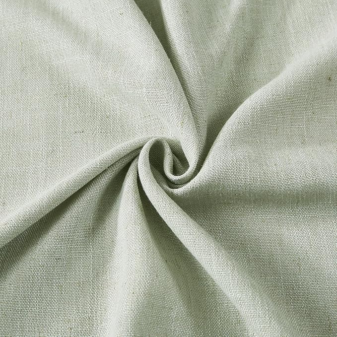 Vision Home Soft Green Pinch Pleated Semi Sheer Curtains Textured Linen Blended Light Filtering Window Curtains 108 inch for Living Room Bedroom Pinch Pleat Drapes with Hooks 2 Panels 9ft 40" Wx108 L