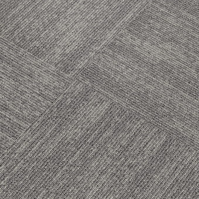 Mohawk Elite 24" x 24" Berber (Loop pile), 0.08" Pile Height, Carpet Tile, Nylon Fiber, Dappled Steel Color, (1 Tile)