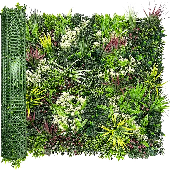 Artificial Plant Wall Panels: 40"×120" UV-Anti Faux Grass Wall Backdrop Boxwood Ivy Fence Privacy Screen Fake Greenery Leaf Hedge for Outdoor,Indoor,Garden,Backyard and Home Decor