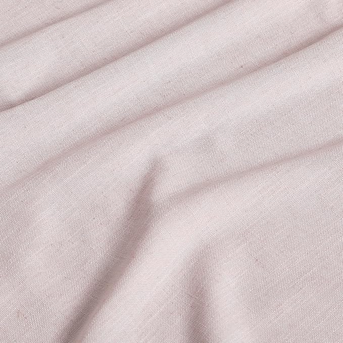 Vision Home Soft Pink Pinch Pleated Full Blackout Curtains Linen Blended Room Darkening Curtain Panels 120 inch for Living Room Bedroom Thermal Insulated Pinch Pleat Drapes with Hooks 40" Wx120 Lx2