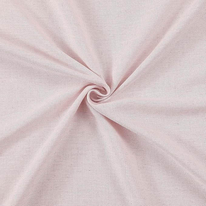 Vision Home Light Pink Pinch Pleated Semi Sheer Curtains Textured Linen Blended Light Filtering Window Curtains 84 inch for Living Room Bedroom Patio Pinch Pleat Drapes with Hooks 1 Panel 60" Wx84 L