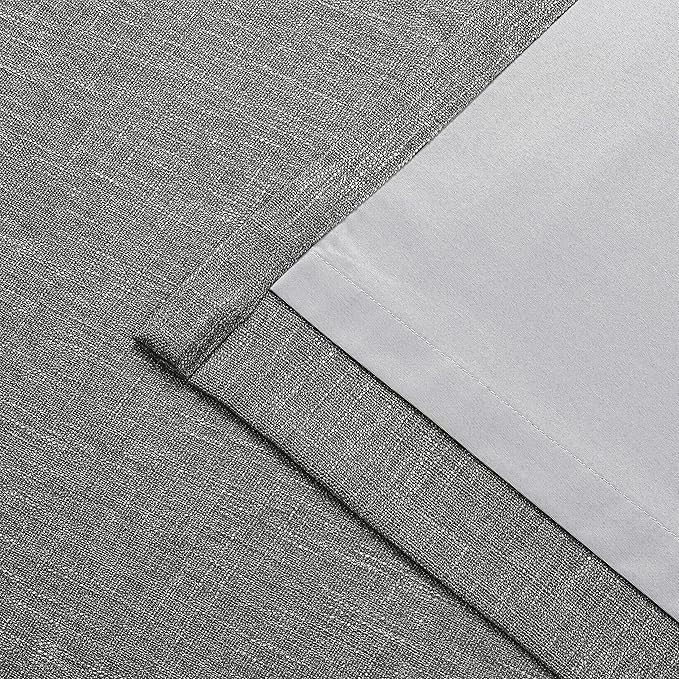 Vision Home Charcoal Grey Pinch Pleated Full Blackout Curtains Room Darkening Window Curtains 84 inch for Living Room Bedroom Thermal Insulated Pinch Pleat Drapes with Hooks Back Tab 2 Panel 40"Wx84"L
